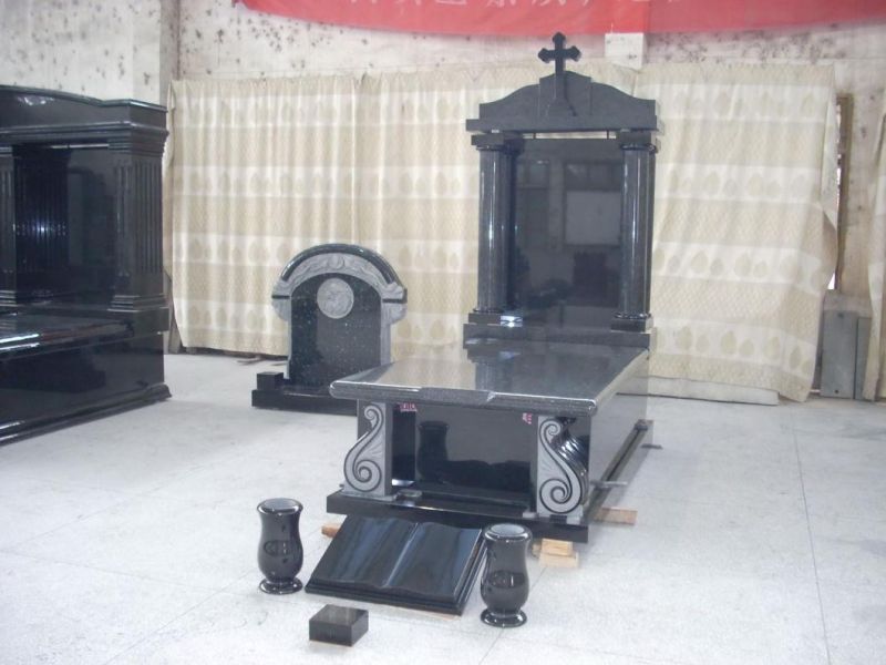 Cheap Black Carved Headstone Tombstone Sculpture Gravestone
