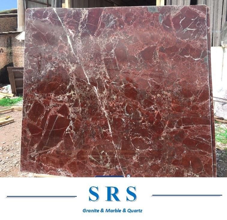 Natural Stone Rosso/Rosa Levanto Purple Color Marble for Projects, Distributing, Floor Tile, Border, Wall Skirting, Moulding