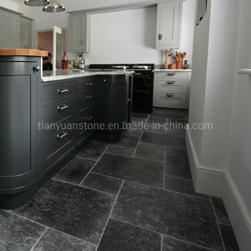Flamed Black Quartzite Flooring Stone Tile
