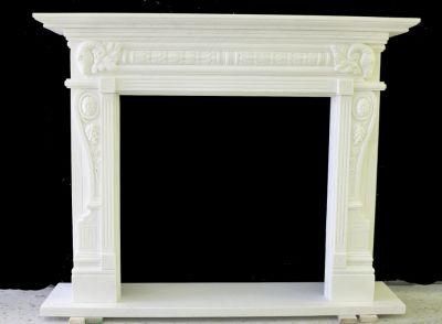 Beautifully Carved Hot Selling Indoor Marble Mantel Fireplace