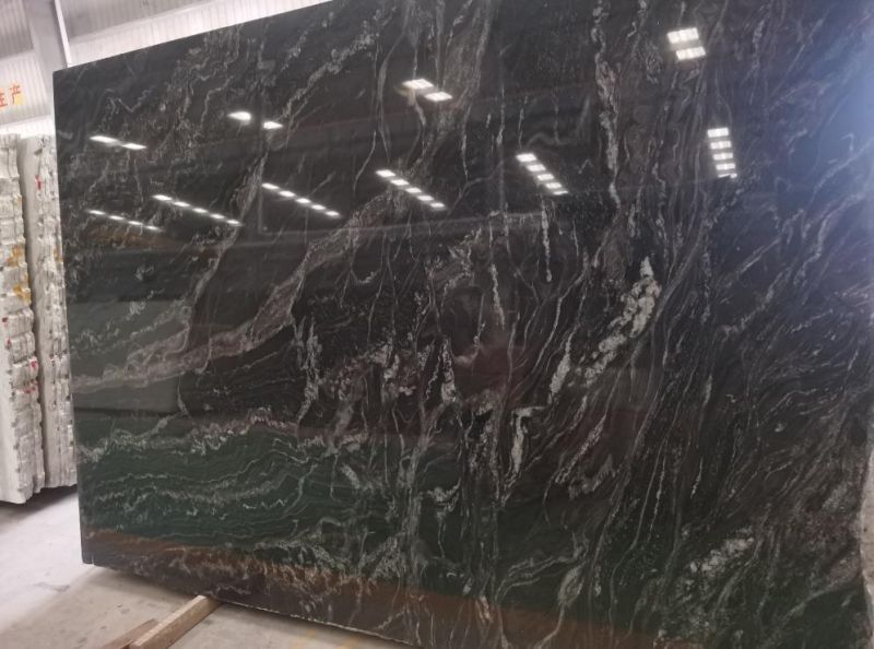 Paradiso Black Granite Natural Black Granite with White Busy Looking Veins