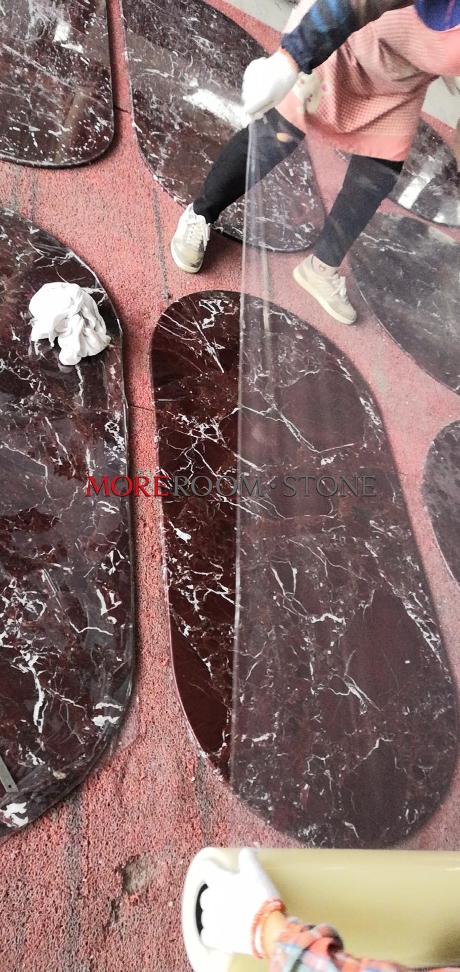 Natural Stone Red Rosso Levanto Polished Finished Marble Coffee Living Room Table Top
