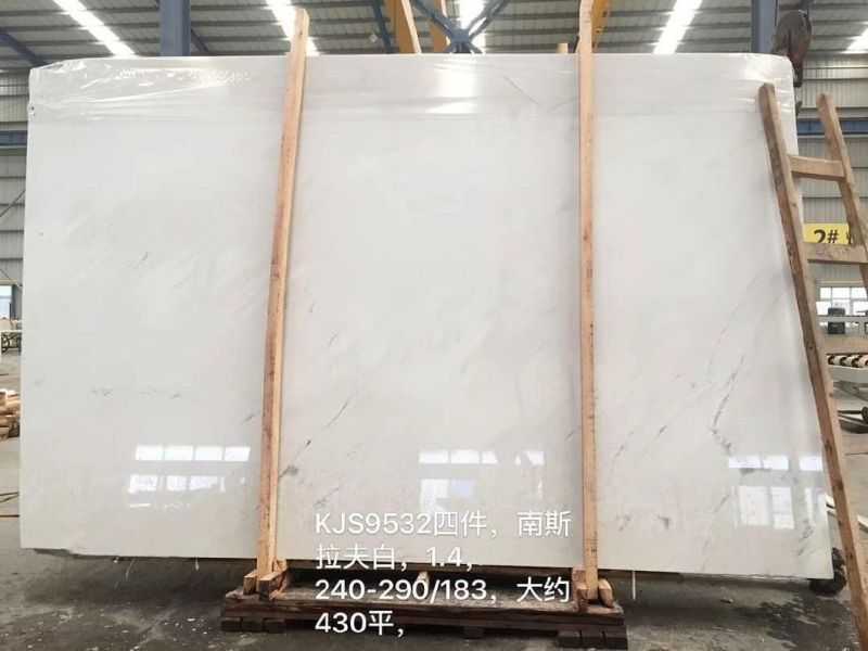 Pure White Marble Slabs for Flooring/Wall/Countertops Natural Stone Building Design Project