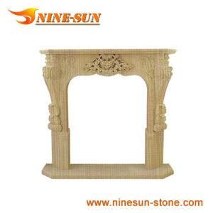 Carving Natural Stone Fireplace (YXFP-036)