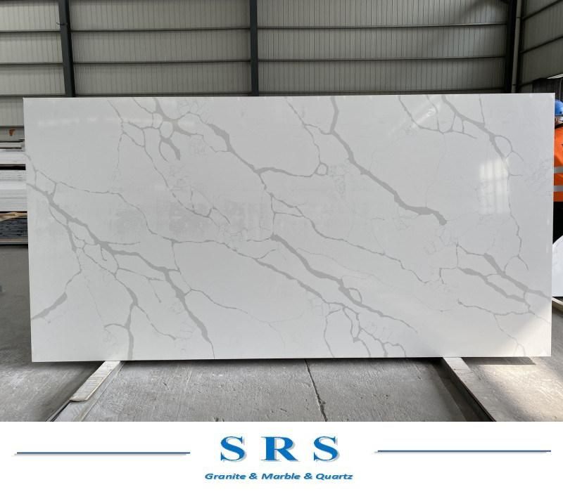 Calacatta White Artificial Quartz Slab for Countertop Top/Flooring/Indoor Decoration