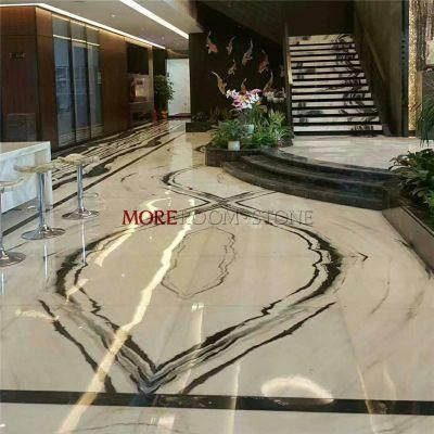 Chinese Bookmatched Pattern Panda White Natural Marble Stone Slab for Interior Flooring and Wall Design