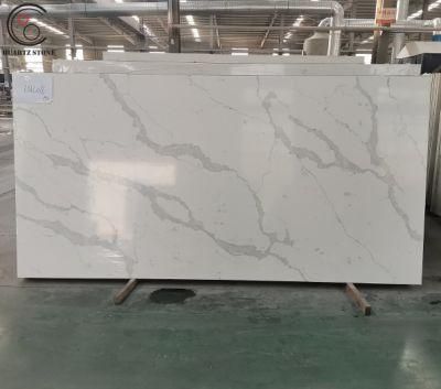 3cm Thickness White Colour Marble Quartz Slab for Commercial Engineered Stone