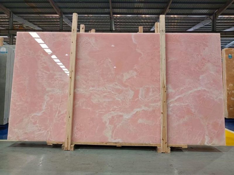 Pink Onyx Marble Slab in Factory Price for Indoor