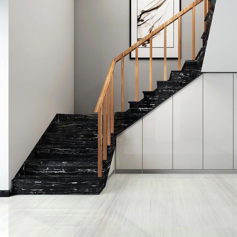 Factory Black Marble Stone Stairs and Ladder Customizable Natural Marble Stairs Marble Staircase