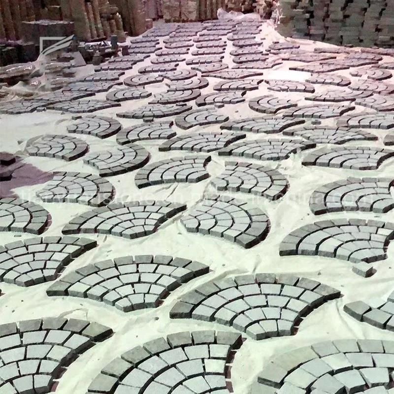 Granite Mesh Backed Pavers Cobblestone