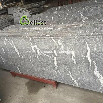 Snow Grey Granite Flamed Slab and Tile for Walls and Floorings