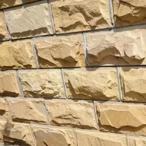 Yellow Sandstone Stone Panels Cladding Stacked Natural Veneer for Wall Decoration