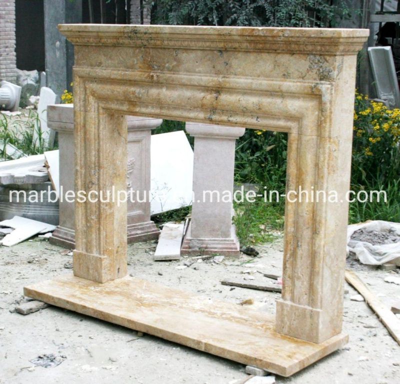 Decorative Customized Hand Carving Marble Fireplace (SYMF-064)