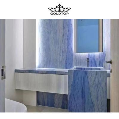 Azul Blue Natural Marble for Bathroom Vanity Tops