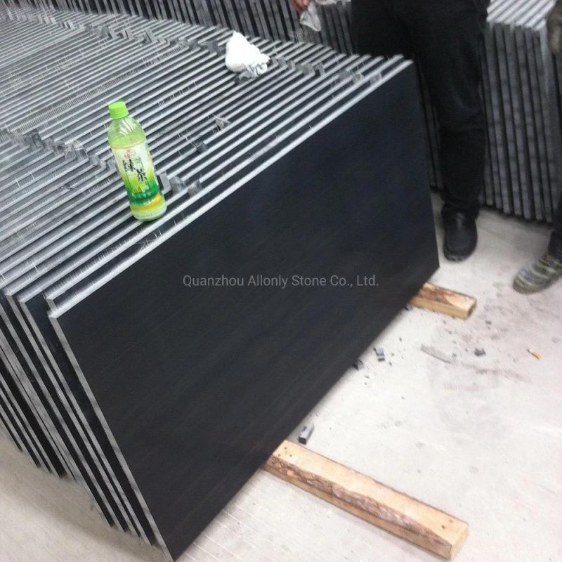 Natual Black Wooden Marble Tiles Floors for Bathroom Wall Design