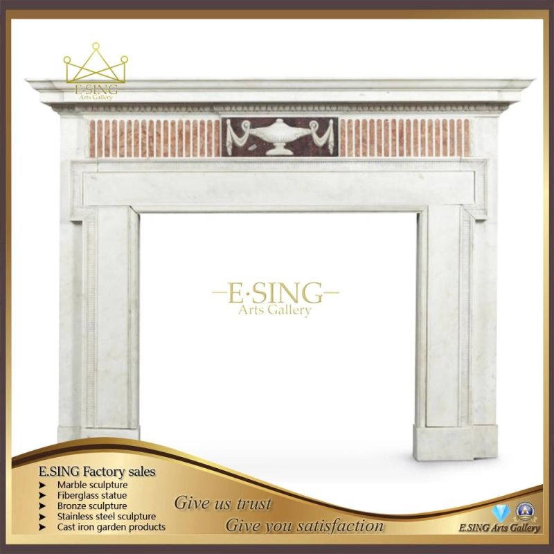 Indoor Modern Decorative Simple Natural Marble Stone Fireplace