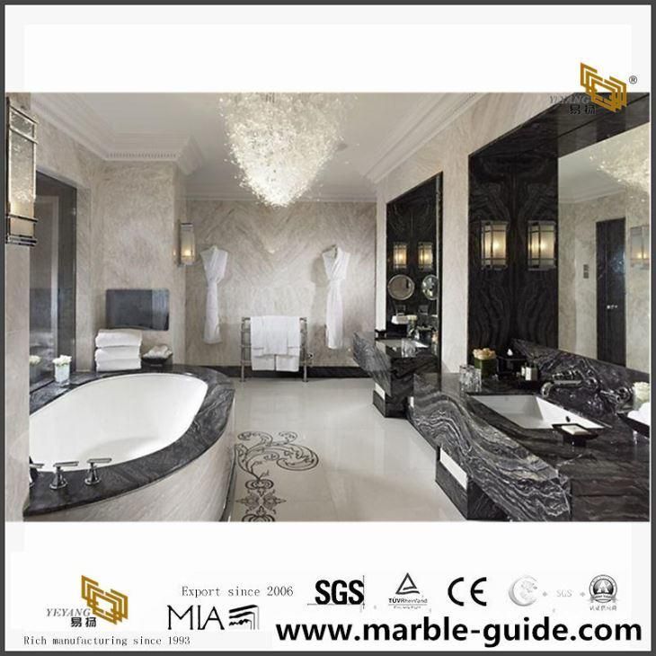 Ancient Black Wood Grain Marble Slab for Interior Decoration