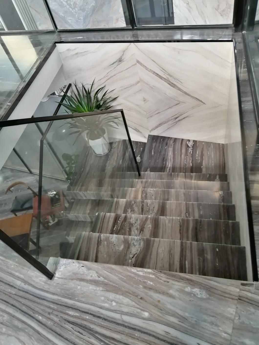 Natural Stone Stair Step of Palissandro Bule/Palissandro White