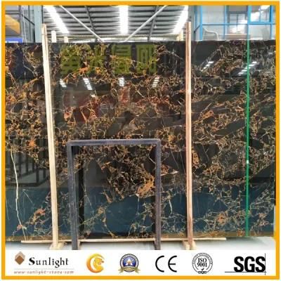 Chinese Cheap Black and Gold Marble, Portoro Marble