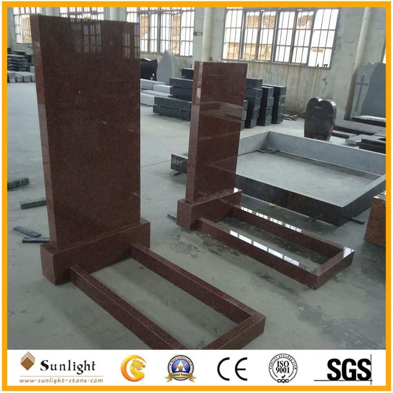Polished China Headstone Factory Imperial Red Granite Memorial Stone Headstone