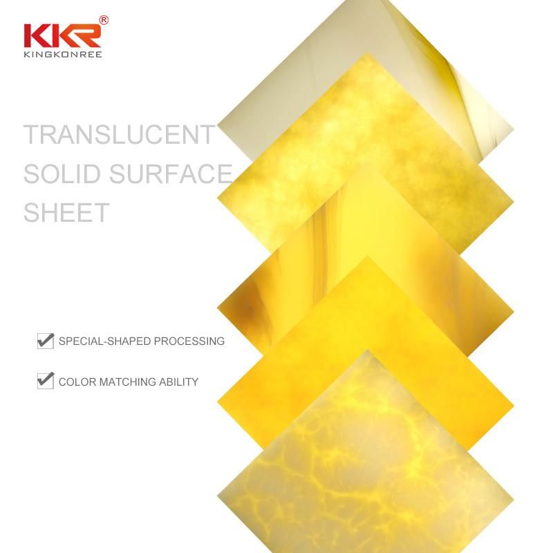 Artificial Resin Stone Translucent Solid Surface Onyx Wall Panel Sheet