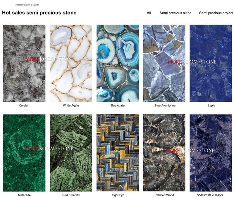 Luxury Apartment Villa Projects Semi Precious Stone Azul Bahia Blue Granite Stone Countertops