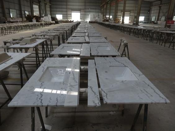 Natural Carrara/Calacatta/White Marble Vanity Tops/Table/Countertops for Bathroom Design
