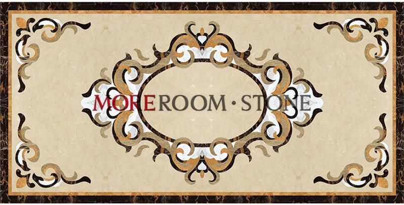 Elevator Entrance Flower Water Jet Marble Flooring Design