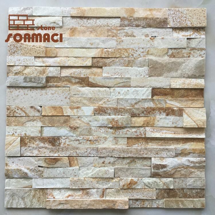 Beige Straight Edge External Stone Wall Cladding