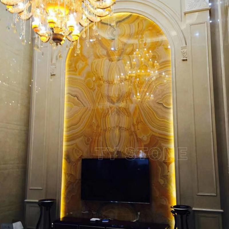 Orange Onyx Marble Slab for Background Wall