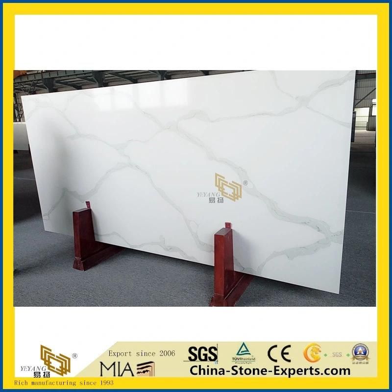 Calacatta White Quartz Slab/Tile Countertop/Vanity/Island/Table/Top Artificial Marble/Quartz