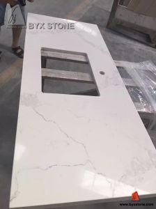 White Calacatta Quartz Kitchen Countertop/Vanity Top