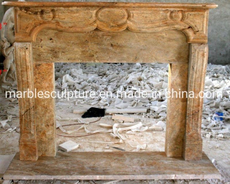 Indoor Home Decoration Simple Natural Marble Fireplace (SYMF-148)