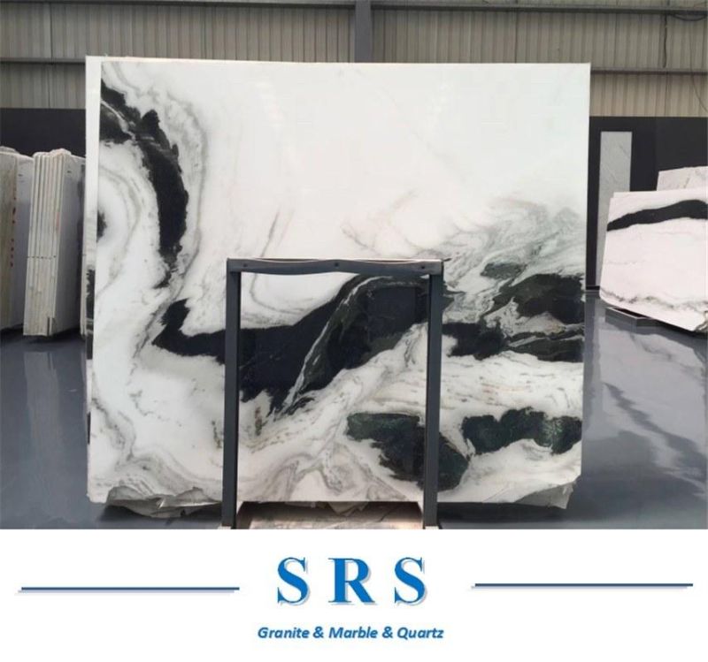 Natural Bookmatched Panda White Marble for Kitchen/Bathroom/Wall/Flooring/Stair/Tile/Cladding