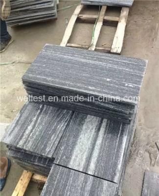 Anti-Slip Flamed Grey Granite Tile with Veins for Patio Paving