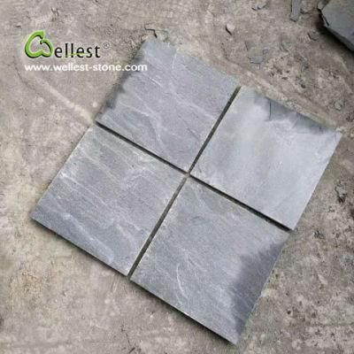 Natural Split Riven Black Slate Flat Tile