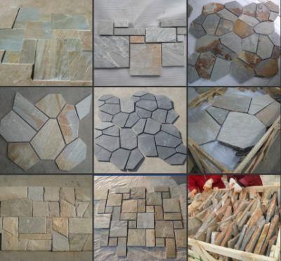 Customized Natural Stone Rusty Irregular Slate for Paving