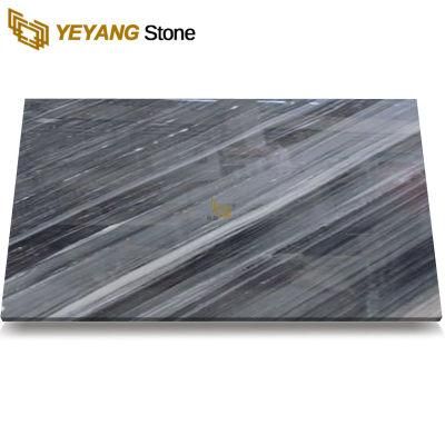 High Quality Black Crystal Mable with White/Grey Veins for Countertop/Floor/Wall/Tile
