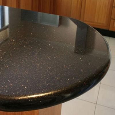 Polished Stone India Natural Black Granite Countertops Black Galaxy
