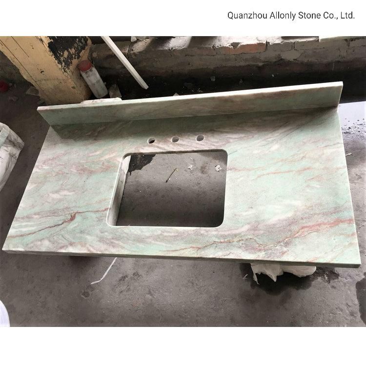 Wholesale Natural Stone Green Marble Quartzize Bathroom Countertop Price