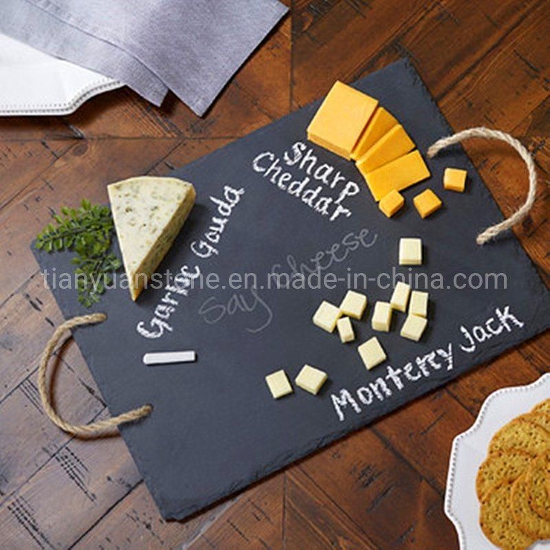 Natural Black Slate Stone Cheese Board, Dinner Plate, Sushi Plates for Tableware