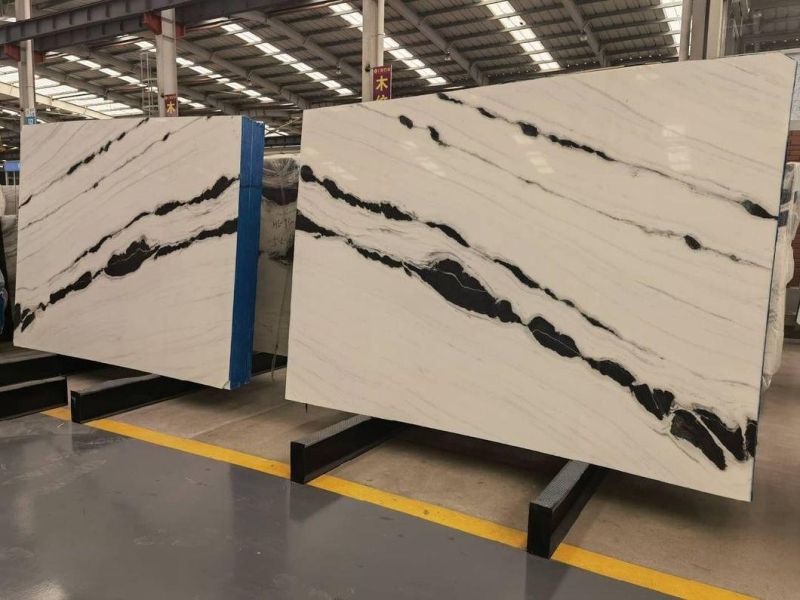 White Marble Black Viens Panda White Marble