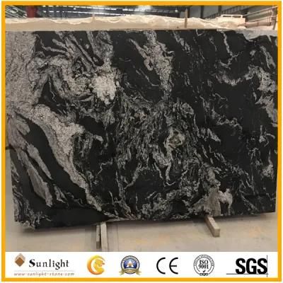 Chinese Luxury Black Polished, Flamed Nero Fantasy Granite Stone Slabs