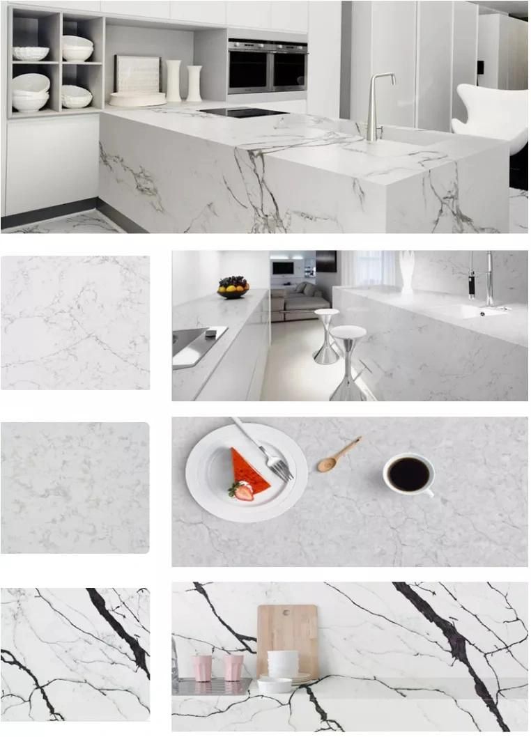 Artificial White Calacatta Sintered Stone Wholesale Price Artificial Calacatta Quartz Floor/Wall Cladding/Countertop