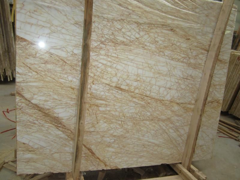 Golden Spider Marble Natural Light Yellow Veins Marble Polished Big Slabs