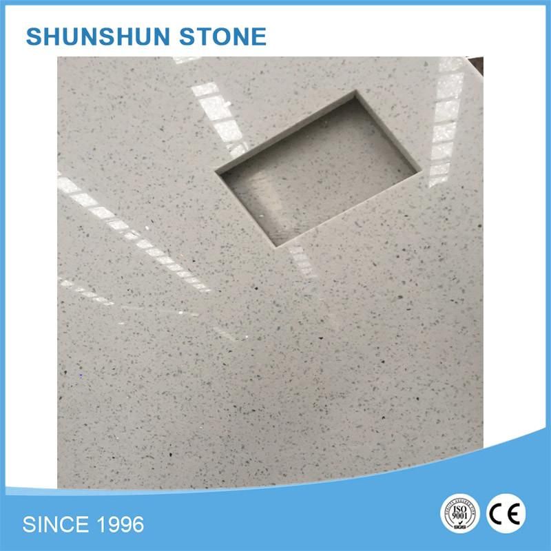 USA Precut Sparkle White Quartz Kitchen Countertop