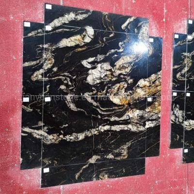 Black Quartzite White Blue Black Gold Galaxy Starry Sky Granite Stone