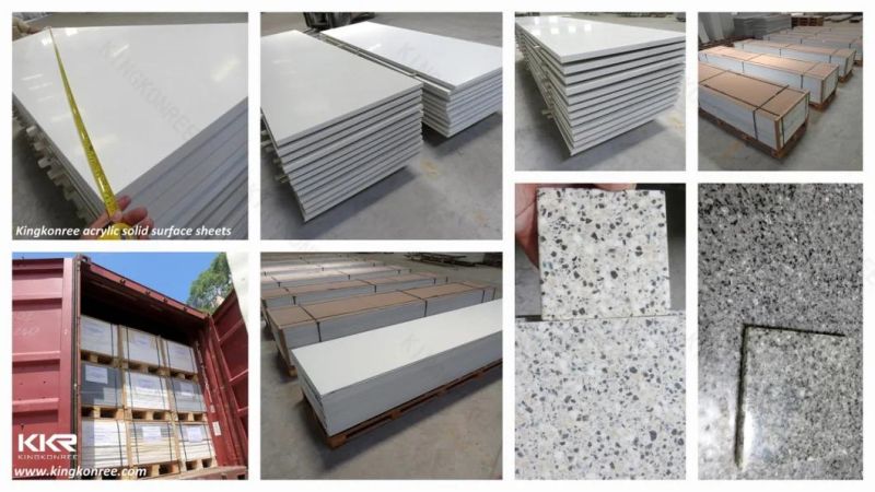 Engineered Artificial White Marble Solid Surface Stone Panel Slab for Countertop/Vanity Tops