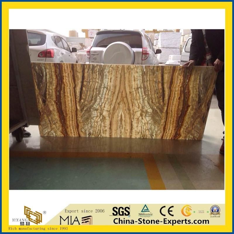 Tara Onyx/Travertine/Marble Tiles/Slabs Stone Countertops Yellow/Wooden/Wood/Gold Marble Wholesale