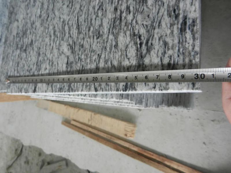 Chinese Seawave Flower Grey Grantie Natural Granite Stone Polished Half Slab